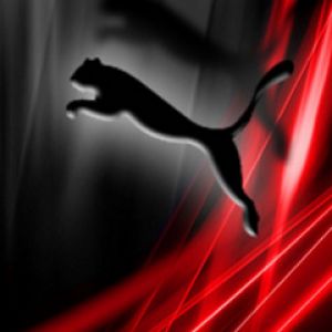 Logo Puma su Sfondo Rosso