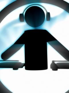 Silhouette DJ con Cuffie