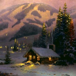 Accogliente baita invernale nella neve