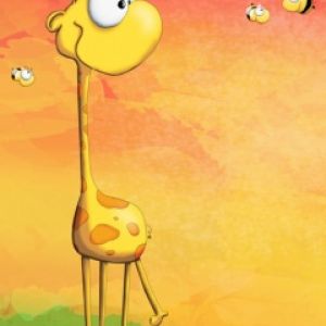 Carina Giraffa Cartone con Api