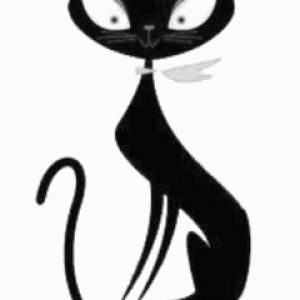 Illustrazione di un Gatto Nero Carino