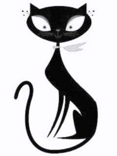 Illustrazione di un Gatto Nero Carino - wallpaper preview
