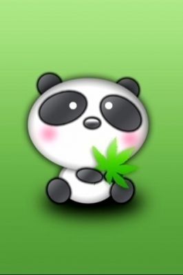Panda Carino con Foglia