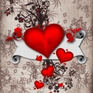 Design Floreale con Cuore Rosso