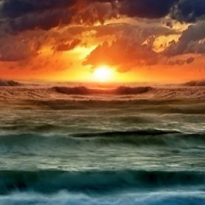 Stupenda Sunset sull'Oceano