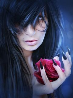 Donna Glamour con Rosa - wallpaper preview