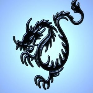 Arte del Drago Nero Stilizzato