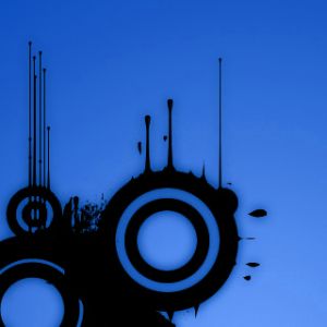 Arte Astratta Blu con Cerchi