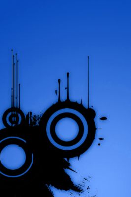 Arte Astratta Blu con Cerchi - wallpaper preview