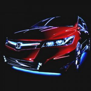 Auto Honda con luci al neon