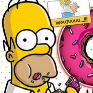 Homer Simpson che Mangia una Ciambella