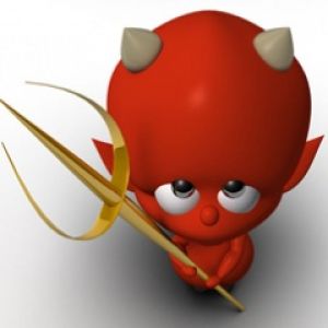 Carattere di Diavolo Rosso Carino