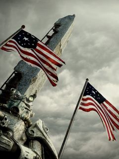 Bandiere Americane e Monumento - wallpaper preview