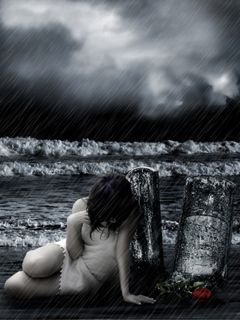 Ragazza Melanconica al Mare - wallpaper preview