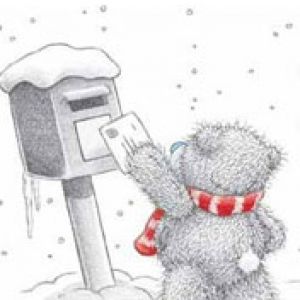 Orsetto Carino che Invia una Lettera di Natale