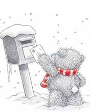 Orsetto Carino che Invia una Lettera di Natale - wallpaper preview