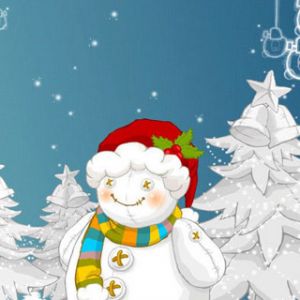 Carino Pupazzo di Neve nel Paesaggio Invernale