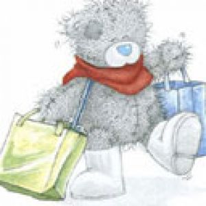 Orsetto Carino con Borse da Shopping