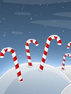 Bastoncini di zucchero nella neve