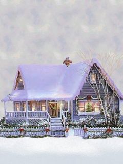 Accogliente cottage invernale - wallpaper preview