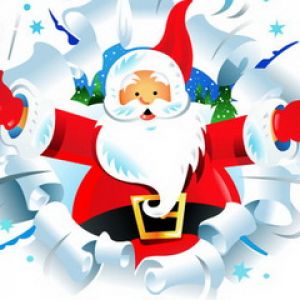 Illustrazione di Babbo Natale Allegro