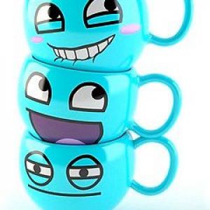 Tazze Blu Divertenti con Faccine