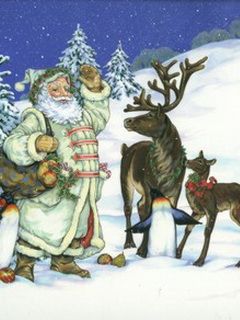 Babbo Natale con Renne e Pinguini