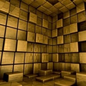 Pattern di Cubi Astratti Dorati