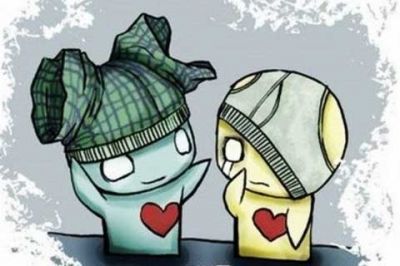Personaggi Cartoon Carini con Cuori - wallpaper preview
