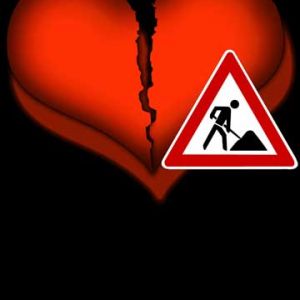 Cuore Rotto con Segnale di Avvertimento