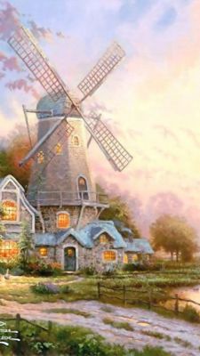 Affascinante Paesaggio con Mulino - wallpaper preview