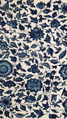 Design di Motivo Floreale Blu - wallpaper preview