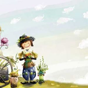 Carino Spaventapasseri con Fiori