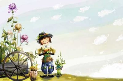 Carino Spaventapasseri con Fiori - wallpaper preview