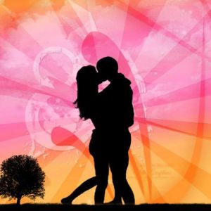 Silhouette di Coppia Romantica