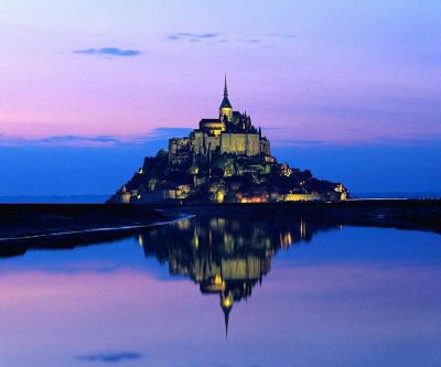 Mont Saint-Michel al Crepuscolo - wallpaper preview