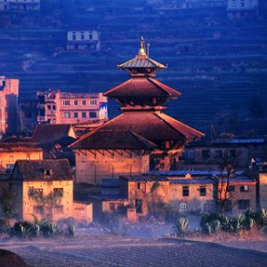 Bella architettura tradizionale nepalese