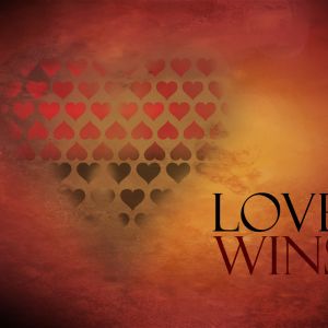 L'amore vince sfondo cuore