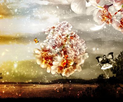 Paesaggio Floreale Fantastico - wallpaper preview