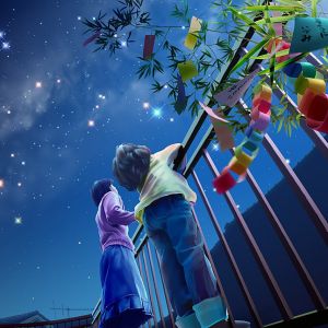 Bambini che osservano le stelle nel cielo notturno