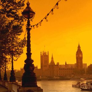 Tramonto su Big Ben a Londra