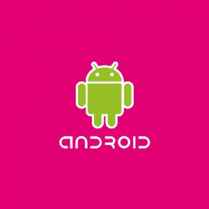 Logo Android su Sfondo Rosa