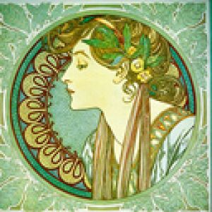 Profilo Femminile in Stile Art Nouveau