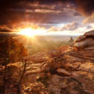Stupenda Sunset sulle Montagne