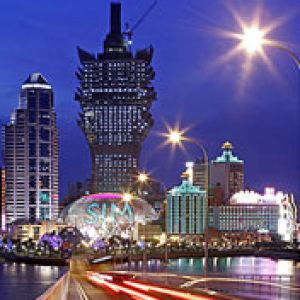 Skyline di Macao di Notte