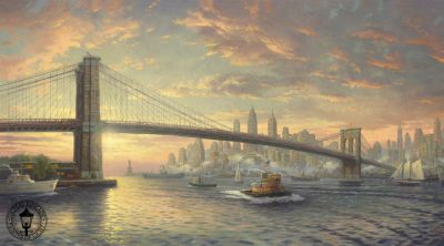 Ponte di Brooklyn al tramonto
