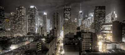 Skyline della città di notte