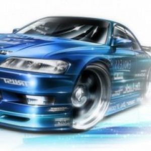 Illustrazione di Auto da Corsa Blu