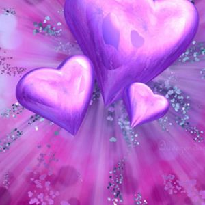 Cuori Viola su Sfondo Rosa