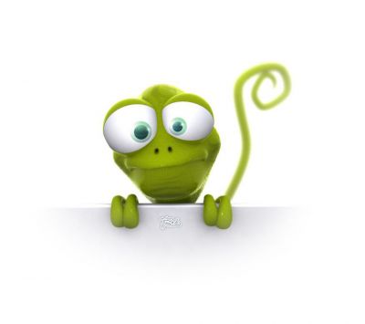 Carino Lucertola Cartone Verde - wallpaper preview